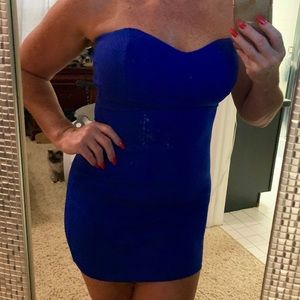 Strapless mini stretch dress